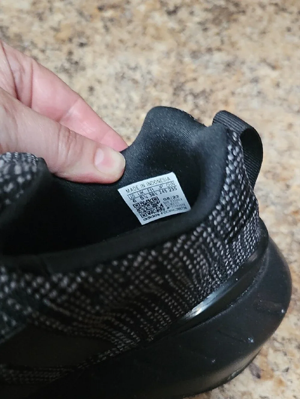 adidas Black & Gray Knit Swift Run 22 Men's Sneakers